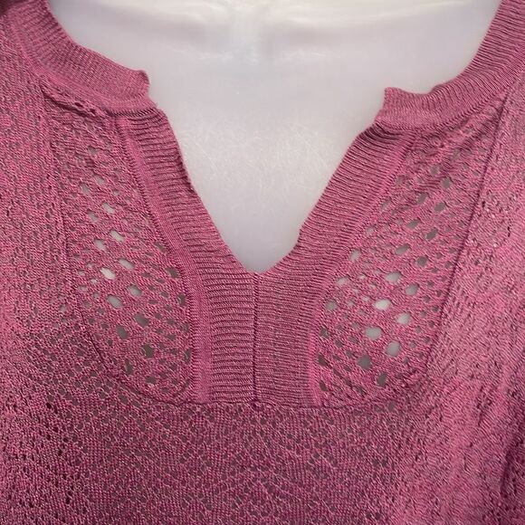 NWOT New Directions mauve crochet style blouse. Size XL extra large 14/16 - Picture 5 of 7